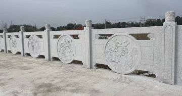 乐山芝麻白河道栏杆 石材栏杆