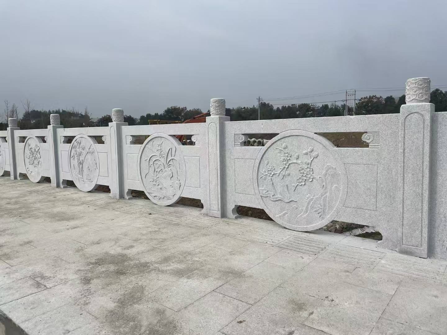 乐山芝麻白河道栏杆 石材栏杆